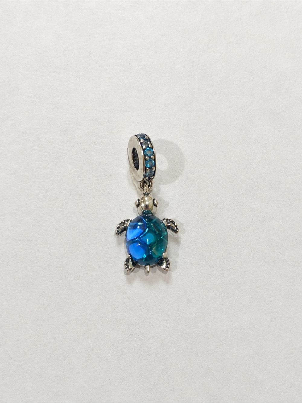 Pandora Blue Murano Glass Sea Turtle Dangle Charm Sterling Silver Keepsake - Picture 13 of 13
